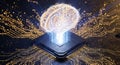 Artificial Intelligence Brain Digital Processor Technology Concept Royalty Free Stock Photo