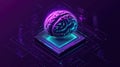 Artificial intelligence brain on futuristic circuit board concept Royalty Free Stock Photo