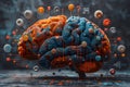 Artificial Intelligence Brain â Futuristic Neural Network with Data Streams and Machine Learning. AI Generated Royalty Free Stock Photo
