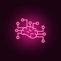 Artificial intelligence brain icon. Elements of artifical in neon style icons. Simple icon for websites, web design, mobile app, Royalty Free Stock Photo