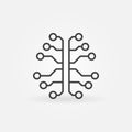 Artificial Intelligence brain line icon. Vector cyberbrain sign Royalty Free Stock Photo