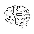 artificial intelligence brain line icon vector illustration Royalty Free Stock Photo