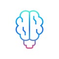 Artificial Intelligence brain line vector icon. Neural network illustration. Royalty Free Stock Photo