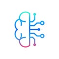 Artificial Intelligence brain line vector icon. Neural network illustration. Royalty Free Stock Photo