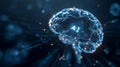 Artificial intelligence brain made of glowing digital data particles Royalty Free Stock Photo