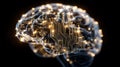 Artificial Intelligence Brain with Microcircuit Integration for Neural Networks Royalty Free Stock Photo
