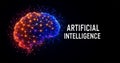 Artificial intelligence brain network glowing with digital neural connections