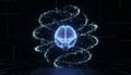 Artificial intelligence brain processing data in digital network Royalty Free Stock Photo