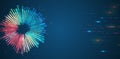 Artificial intelligence, business analytics. An array of information in the form of a disk. Large data stream on a dark background