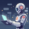 Future technology changes chatgpt Illustration Artificial intelligence businessman using chatbot chat smart robot technology