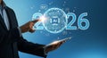 Artificial Intelligence in 2026 A Businessman Utilizing the Latest Technology for Business Growth Royalty Free Stock Photo