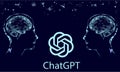 Artificial intelligence Chat GPT. Machine learning online technology concept on cloud internet big data assistant dark