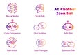 Artificial Intelligence Chatbot and Machine Learning Gradient Line Icons Set Royalty Free Stock Photo