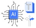 Artificial Intelligence Chip and Document Processing with Decision-making Direction Arrows Royalty Free Stock Photo