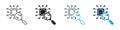 Artificial Intelligence Chip Magnifier Machine Learning Technology Analysis Line and Solid Icon Set. Digital Innovation Royalty Free Stock Photo