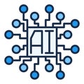 Artificial Intelligence Chip vector AI processor colored icon or design element Royalty Free Stock Photo