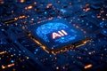 Artificial Intelligence Chipset Circuit Board Royalty Free Stock Photo