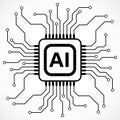 Artificial Intelligence with circuit board. Smart network digital technology. Futuristic concept