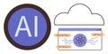 Artificial Intelligence and Cloud Computing for Advanced Data Processing Royalty Free Stock Photo