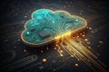 Artificial Intelligence and Cloud Computing Data Network Concept Royalty Free Stock Photo