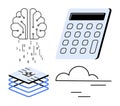 Artificial intelligence, cloud computing, and data processing concepts in modern technology Royalty Free Stock Photo