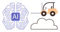 Artificial Intelligence, Cloud Computing, and Logistics Technology Concept Design Royalty Free Stock Photo