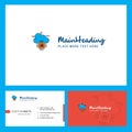 Artificial intelligence on cloud Logo design with Tagline & Front and Back Busienss Card Template. Vector Creative Design