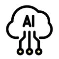 Artificial intelligence cloud symbol - artificial intelligence icon Royalty Free Stock Photo