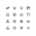 Artificial Intelligence and Cloud Technology Outline Icon Set Royalty Free Stock Photo