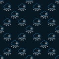 Artificial Intelligence Cloud Technology vector AI Network seamless pattern in outline style Royalty Free Stock Photo