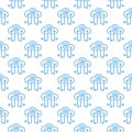 Artificial Intelligence Cloud Technology vector AI seamless pattern in thin line style Royalty Free Stock Photo
