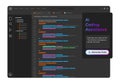 artificial intelligence coding environment featuring an AI powered assistant screen shows code editor user interface to interact Royalty Free Stock Photo