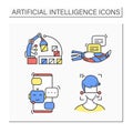 Artificial intelligence color icons set Royalty Free Stock Photo