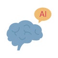 Artificial intelligence color vector icon which can easily modify or edit Royalty Free Stock Photo