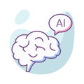 Artificial intelligence Color Vector icon which can easily modify or edit Royalty Free Stock Photo