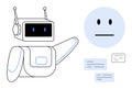 Robot Communicating with Neutral Face AI Interaction and Human Emotions Concept Royalty Free Stock Photo