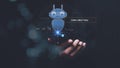 artificial intelligence ,Communication and interaction with technology ,Big data collection to process results ,Chatbot Chat with Royalty Free Stock Photo