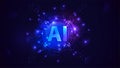 Artificial Intelligence computer database concept. Tech Futuristic Template. Database concept