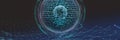 Artificial Intelligence. Computer mind. Futuristic Data center. Quantum processor abstract concept Royalty Free Stock Photo