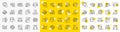 Questions line icons. Artificial Intelligence computer, phone with Question mark, Problem solve. Vector Royalty Free Stock Photo