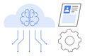 Artificial Intelligence and Cloud Computing Concept with Neural Networks and Data Processing Royalty Free Stock Photo