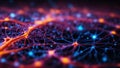 Artificial intelligence concept background. Macro shot of synapses, electrical signals between neurons of brain Royalty Free Stock Photo