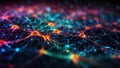 Artificial intelligence concept background. Macro shot of synapses, electrical signals between neurons of brain Royalty Free Stock Photo