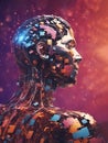 Artificial intelligence concept. Computer code is doing the work meant for human brains. AI generated image