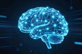Artificial Intelligence Concept: Digital Human Brain with Neural Network Connections Royalty Free Stock Photo