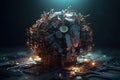 Artificial intelligence. Concept of digital networks. Development of science fiction technologies. Machine learning