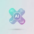 Artificial intelligence concept graphic with data visualization and Royalty Free Stock Photo