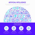 Artificial intelligence concept in half circle Royalty Free Stock Photo