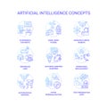 Artificial intelligence concept icons set