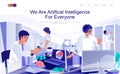 Artificial intelligence concept isometric landing page. Royalty Free Stock Photo